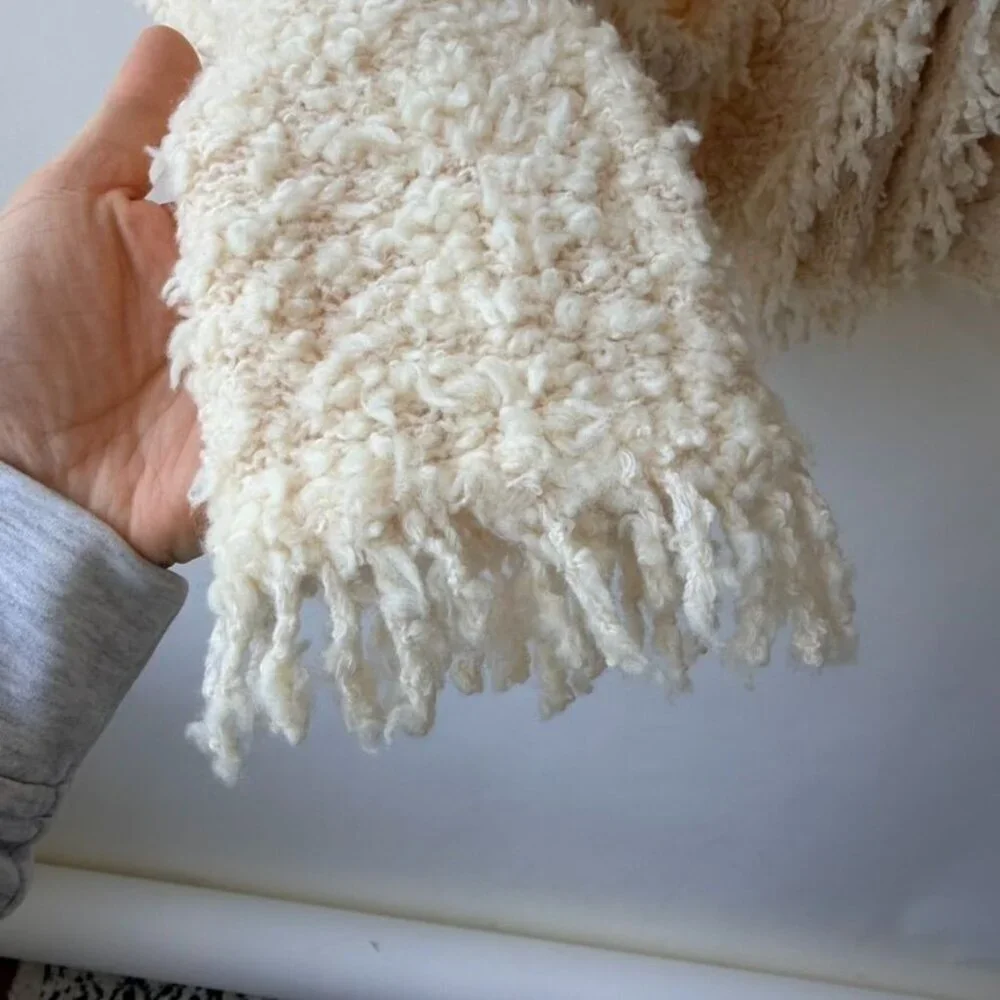 Marc Cain Bouclé Cardigan Jacket Knit in Germany – Cream (Size 12 US)